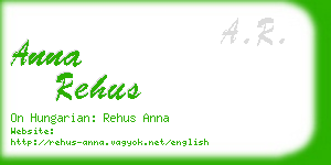 anna rehus business card